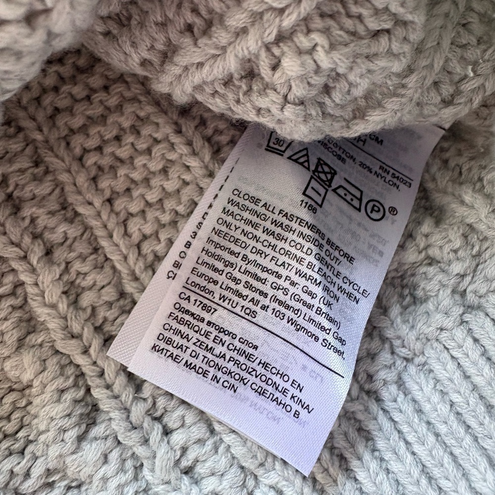 Banana Republic XXS Gray Crew Neck Cable Knit Sweater - Picture 7 of 7